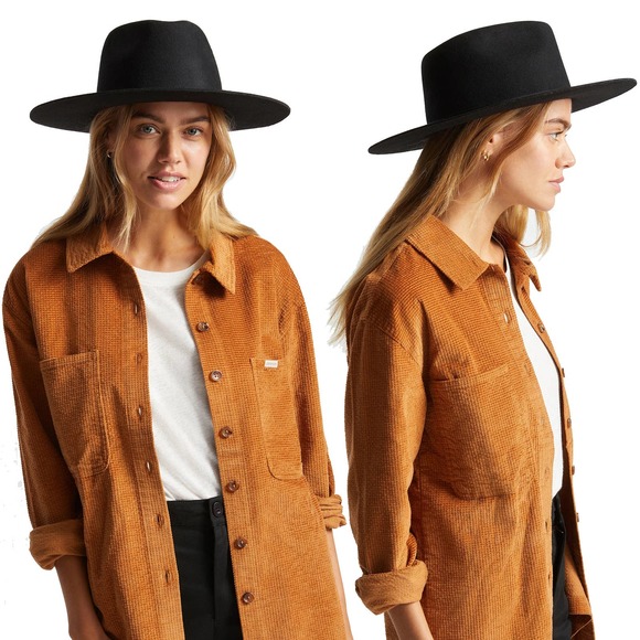 New Brixton black felt wool Unisex Cowboy Cohen Hat Size XS - Picture 4 of 7